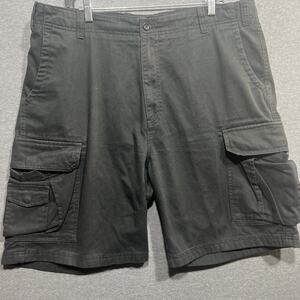 Nautica Clipper Mens Relax Fit Cargo Flat Front Casual Shorts Black Size 38